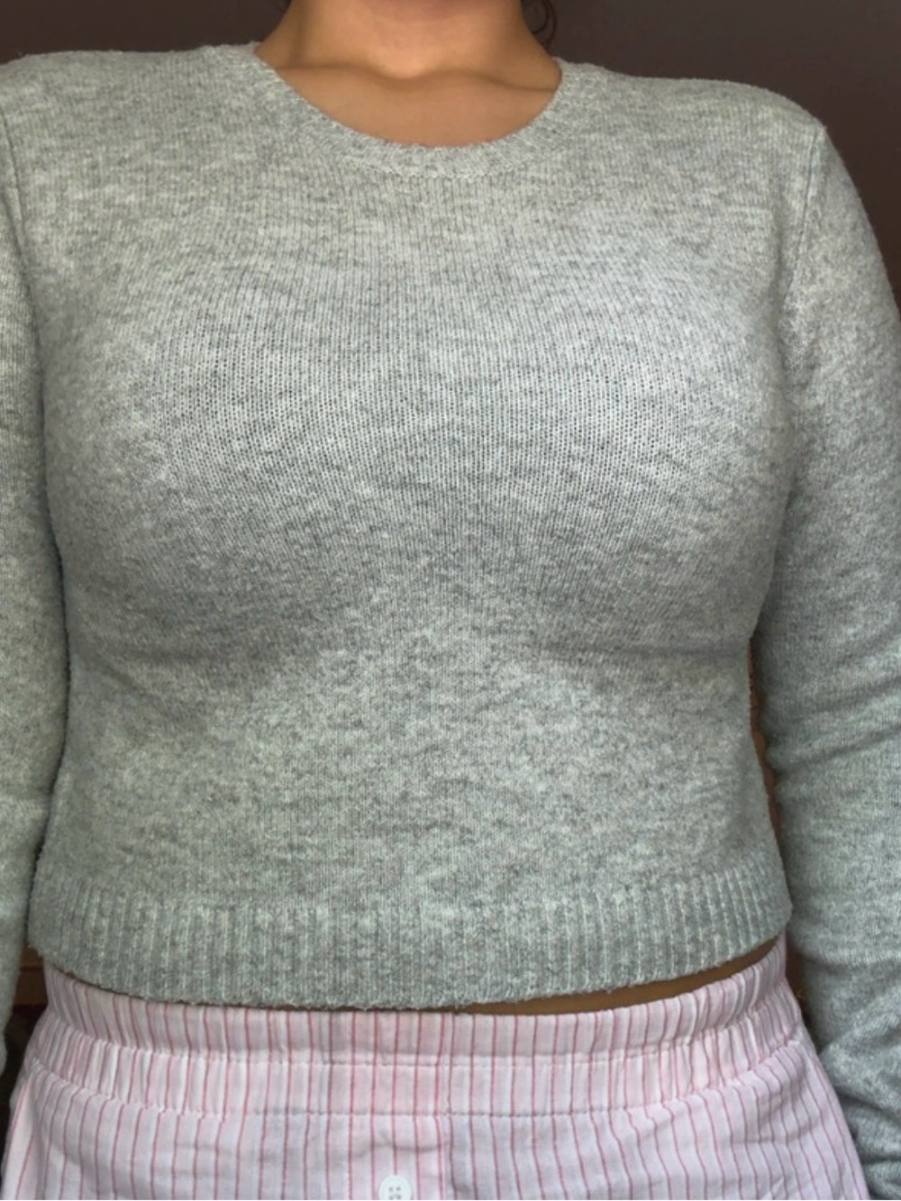 Garage Light Gray Crewneck Women's Sweater